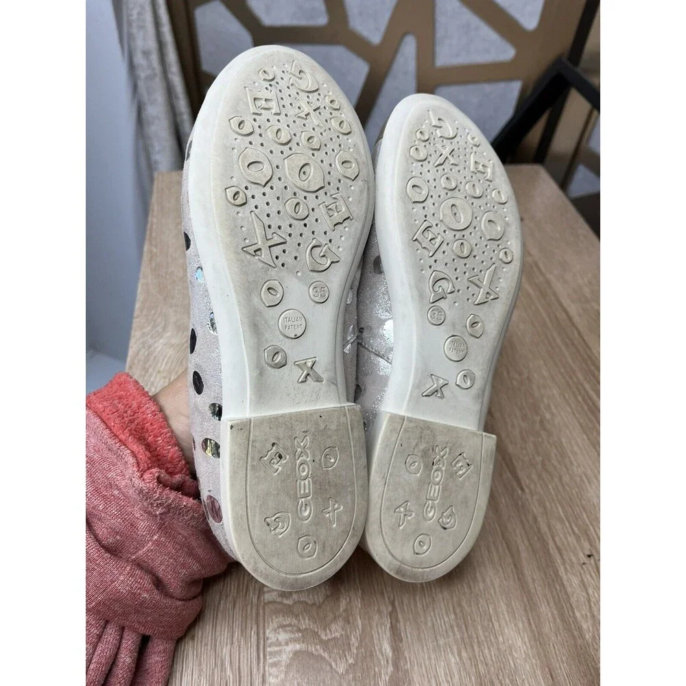 Geox Respira Jplie Big Girls Youth Shoes Beige Eu 35 Us 3.5 Mary Jane